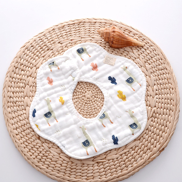 Baby Bibs 360 Degree Rotation 8 Layers Gauze Gauze Baby Kids Bandana Burp Cloth Soft Newborn Infant Saliva Towel Baby Stuff