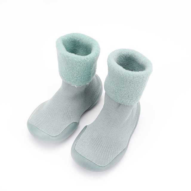 Winter Kids Warm Snow Boots Socks Infant Boys Brushed Thick Sock Boots Yellow Black Baby Girls Socks Soft Soles Toddler Shoes