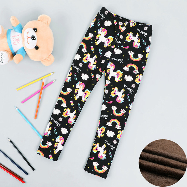 Kids Thicken Leggings Girls Autumn Winter Plus Velvet Trousers Baby Girl Skinny Pants 2021 Children's Clothing 2-11 Years