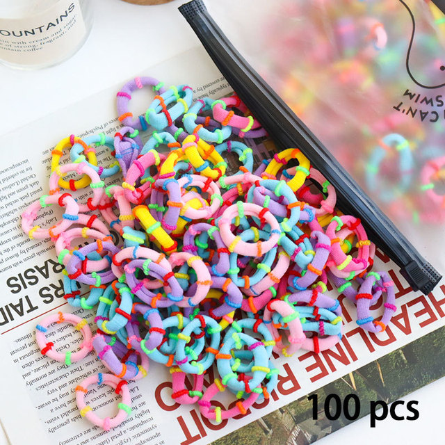 50/100pcs Colorful Girl Hairband Children Headband Small Elastic Hair Bands Scrunchy Baby Rubber Band Nylon Hair Accessories Toddler