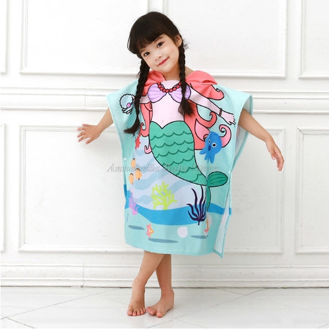 Cartoon Baby Bath Towel Microfiber Cotton Hooded Beach Towel Newborn Cape Towels Soft Poncho Kids Bathing Stuff Infant Towel