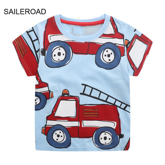 Seieroad Summer T-shirt Cotton Short Sleeve T-shirt Cartoon Dinosaur T-shirt Kids T-shirt Baby Girls Boys Kids Tops