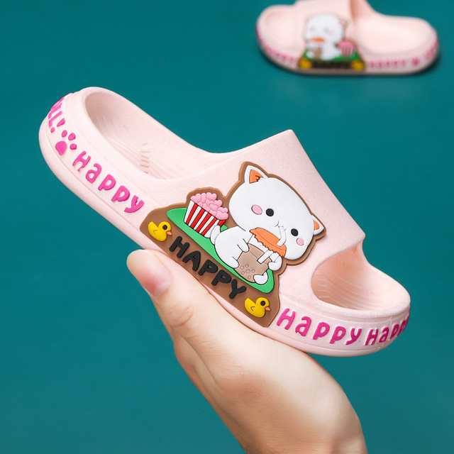 Children's slippers summer cartoon cute anti-skid soft bottom small children's room bath boys and girls home baby cold slippers