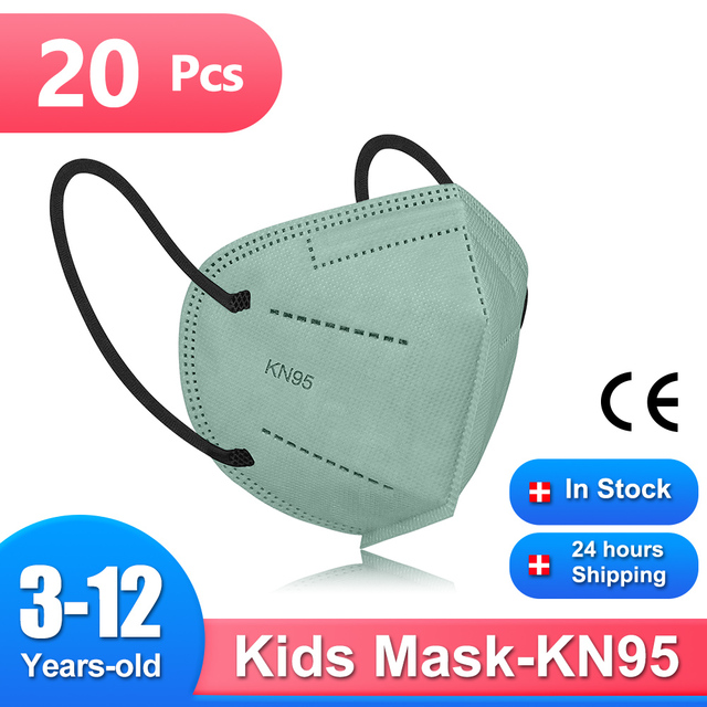 Children 3-12 Years KN95 Kids Mask Children FPP2 Masks Morandi Baby Mask ffp2 Children 5 Layers Children Mask KN95 Face Masks