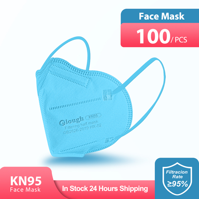 Elough KN95 Mascarillas FFP2 Mask FPP2 Face Wipe Masks 95% CE Filter 5 Ply Mask ffp2masque Kn95 Mascara Adults