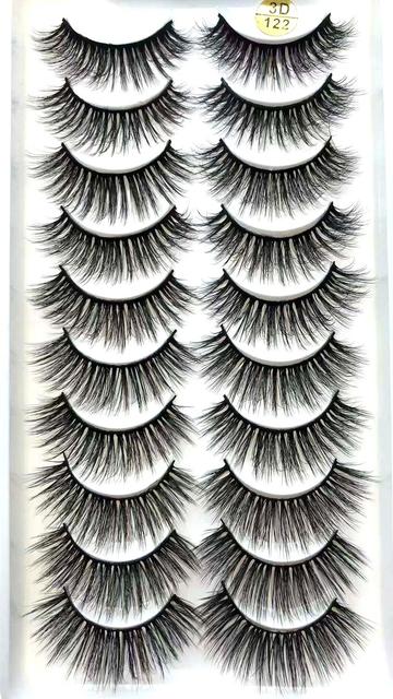 10 pairs of 3D false eyelashes, handmade, soft and hot, naturally, to create a perfect eye makeup, cross and thick