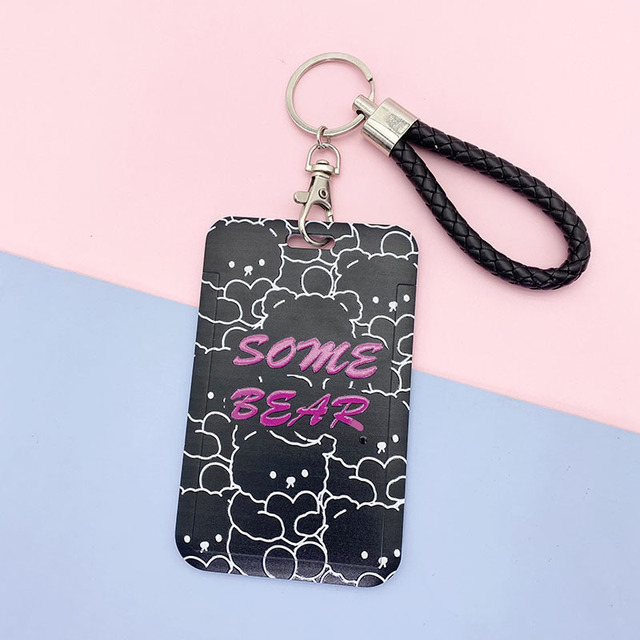 New cute cartoon student meal ID card holder campus card ID badge holder lanyard access control subway bus card protective cover