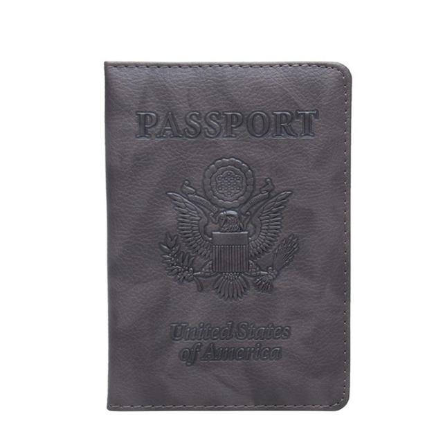 PU Leather Passport Cover Vintage American Covers Card Holder Organizer Bag Travel USA