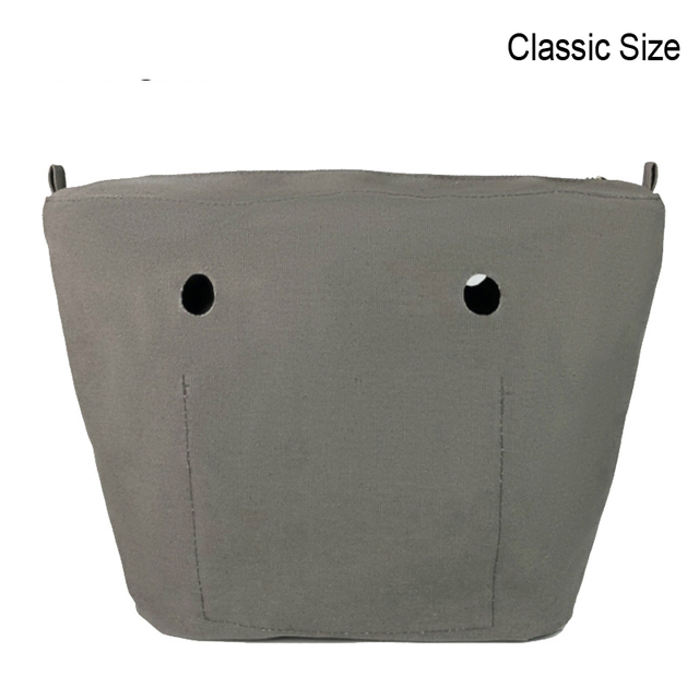 Classic Mini Size Waterproof Solid Canvas Insert Inner Liner Insert Zipper Pocket For Obag O Bag Silicone Handbag Bag