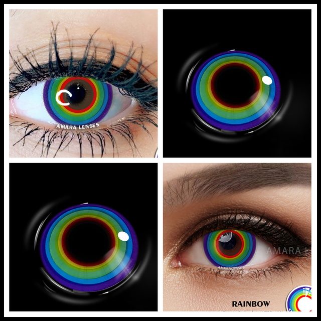 Amara Colored Contact Lenses For Eyes Anime Cosplay Colored Lenses Blue Purple Multicolor Contact Lenses Makeup Beauty