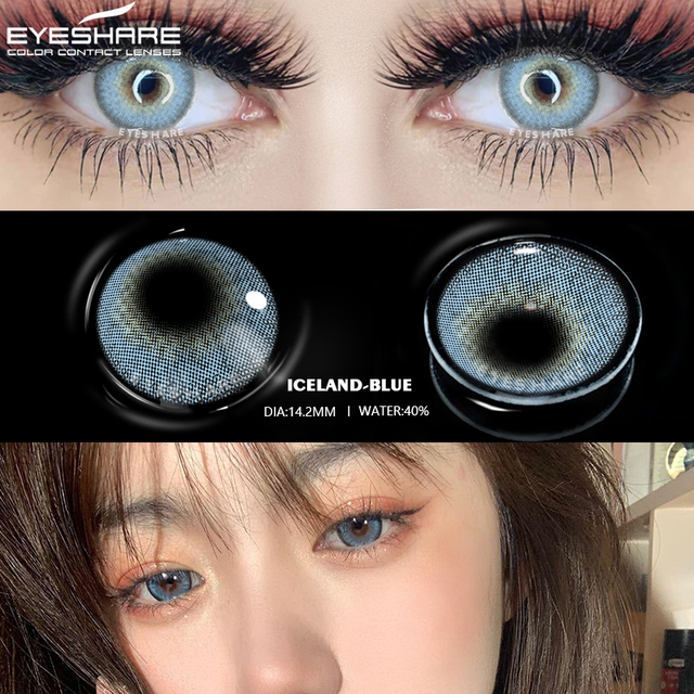 Ishihair Colored Contact Lenses 1 Pair Beauty Eye Yearly Colored Lenses Cosmetic Contacts Lenses Eye Color Black/Chocolate