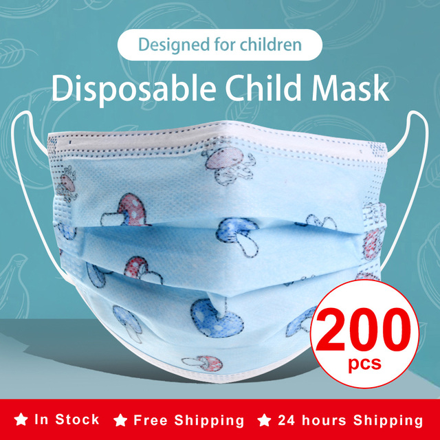 50/100pcs Cartoon Children Face Masks 3 Layer Disposable Mouth Flex Soft Breathable Cute Hygiene Kids Face Mask for Child