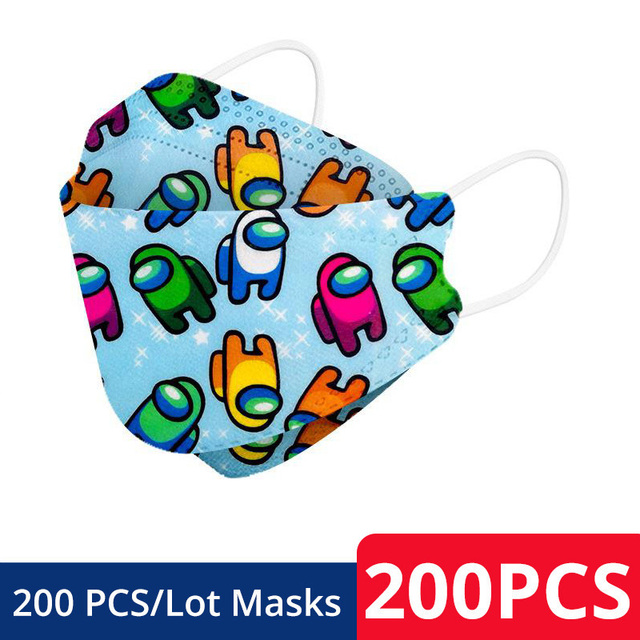 50-200pcs FPP2 Children's Mask KN95 Cartoon Face Mask Reusable Dustproof Breathable Protective For Boys Girl 4-12 Years Mascarilla