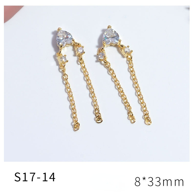 Net Red New Nail Art Jewelry Zircon Star Moon Love Pearl Rabbit Butterfly Chain Nail Decoration Nail Accessories