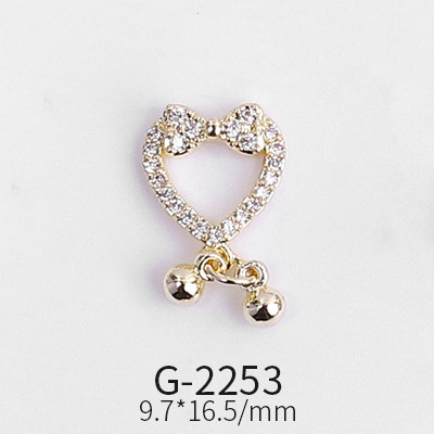 Nail Art Accessories Net Red Nail Art Real Gold Zircon Love Lion Anchor Micro Inlaid Nail Diamond Decoration G-2239