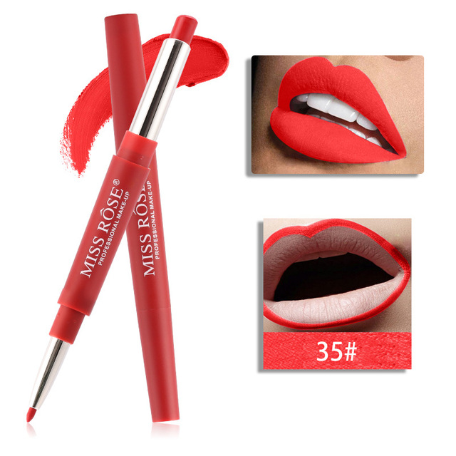 1pc Sexy 20 Color Double End Lip Makeup Lipstick Pen Waterproof Long Lasting Tint Lip Stick Beauty Matte Liner Pen Lipstick