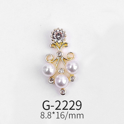 Nail Art Accessories Real Gold Micro Inlaid Zircon Nail Diamond Pentagram Cat's Eye Crane Nail Art Decoration G-2215