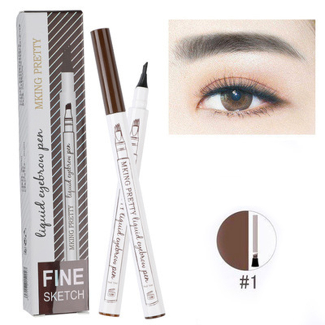 Four Heads Eyebrow Pencil Waterproof Sweat-proof Liquid Eyebrow Pencil Non-fading 4-fork Eyebrow Pencil Makeup TSLM1