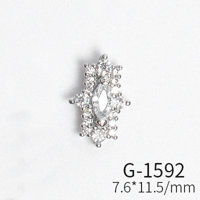 Japanese new style nail art, zircon jewelry, big diamond cross, love all-match real gold color nail art decorations tools