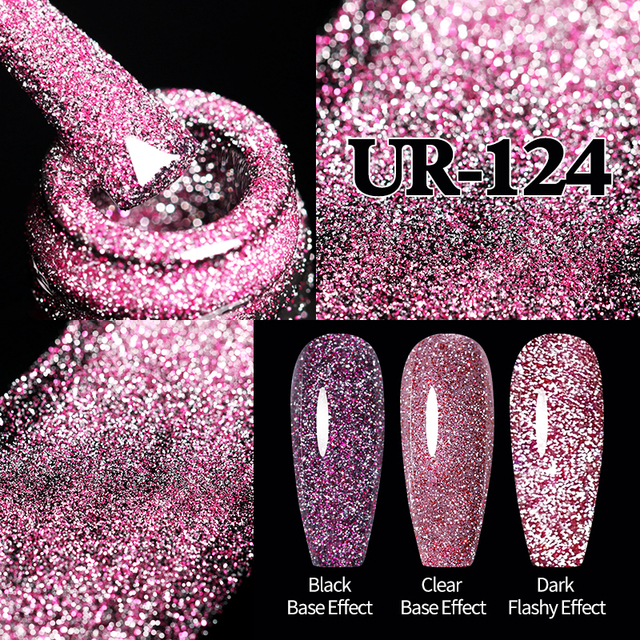 UR SUGAR Glitter Reflective Gel Nail Polish Shiny Rose Red Twilight UV LED Gel Varnish Soak Off Nail Gel Nails for Manicure