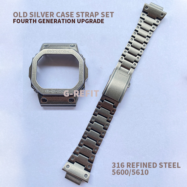 G-Refit DW5600 5610 G5600E Metal Bezel Stainless Steel Watchband 5600 Strap GW-B5600 Band WtachCase Accessories With Tools