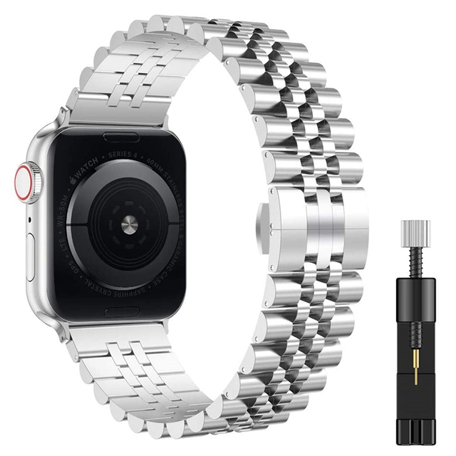 Metal strap compatible for apple watch 44mm 42mm 40mm 38mm men/women replacement stainless steel strap for iwatch 6 5 4 3 2 1 SE