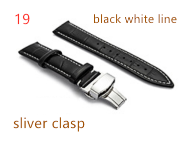 Genuine Leather Watch Band Strap Stainless Steel Butterfly Clasp 14mm 15mm 16mm 17mm 18mm 19mm 20m 21mm 22mm 24mm Watchband Tool