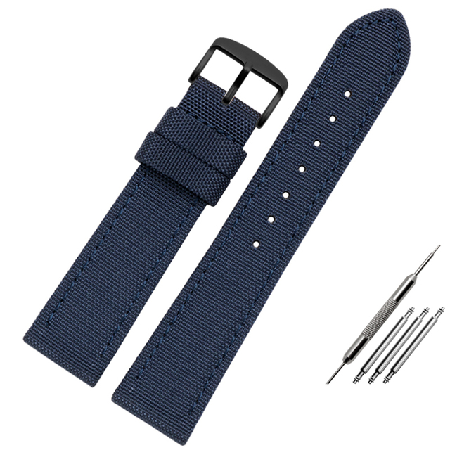 Canvas Leather Bottom Watch Band Replacement For Tissot For Seiko Nylon Strap For Timex Watch Accessories 18mm 20mm 21mm 23mm