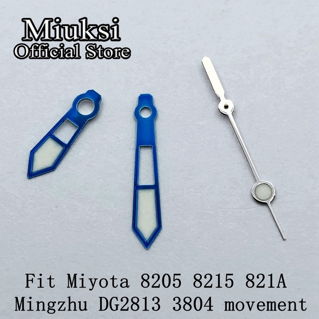 Miuksi Silver Blue Watch Green Hands Luminous Hands Fit NH35 NH36 ETA 2824 2836 Miyota 8205 8215 821A Mingzhu 2813 3804 Movement