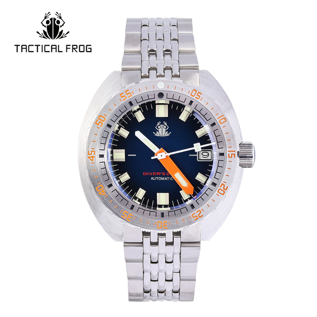 Tactical Frog Sub 300T V3 Retro Diver Watch Men NH35A Automatic Sapphire 200M Waterproof Luminous Stainless Steel Mechanical Bracelet