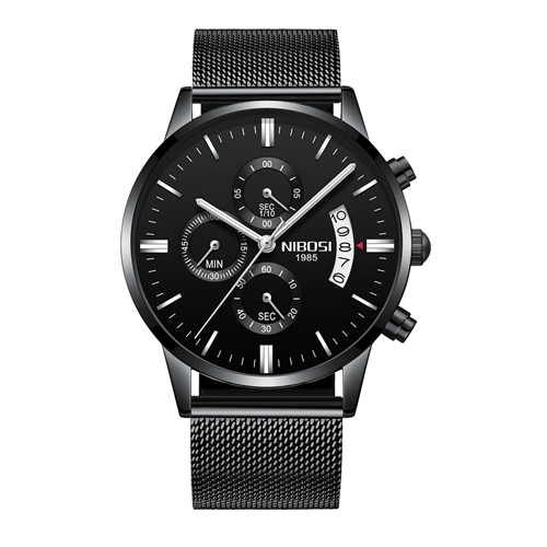 NIBOSI Fashion Watches Mens Top Brand Luxury Watches Rose Gold Waterproof Relogio Masculino Stainless Steel Quartz Wristwatch