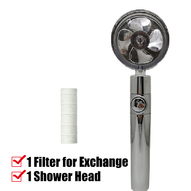 New Turbo Fan Shower Head Water Saving High Quality 360 Degree Pre-Flow With Extended Rainfall Shower Head Fan With Stand