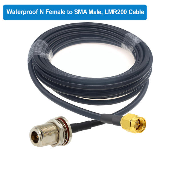 LMR200 RP-SMA Male to N Female Bulkhead Low Loss Coax Cable RF Extension Jumper for 4G LTE Wireless Router Gateway Celluloradio