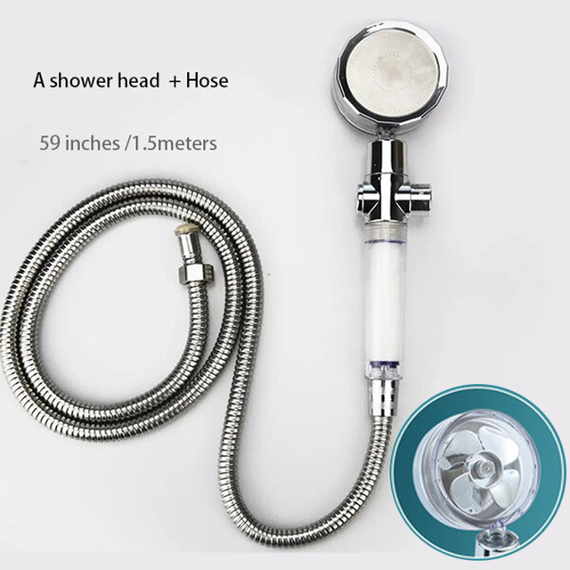 High Pressure Water Saving Flow Pressurized Shower Head 360 Degree Rotating Adjustable ABS Hose Bathroom Accessories Shower Set