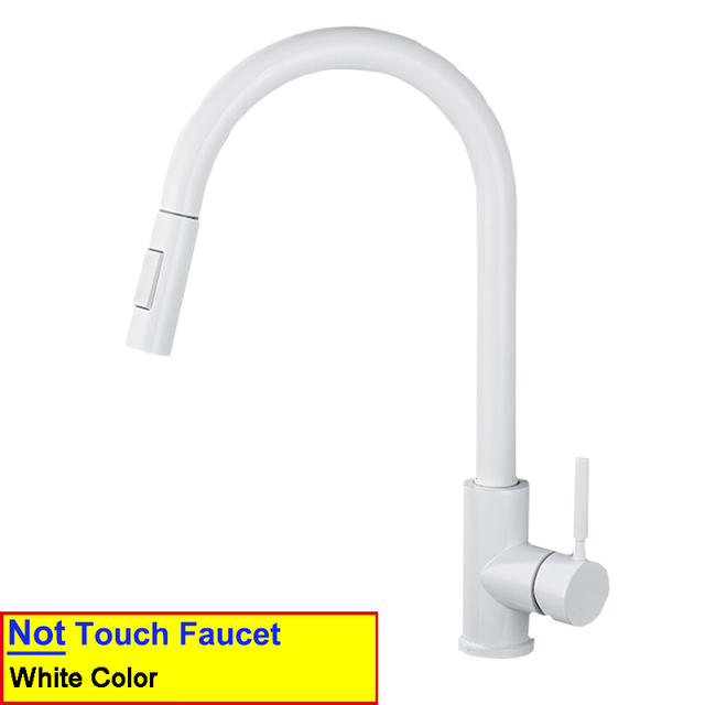 Touch On Kitchen Faucet With Pull Down Sprayer, Touch On Kitchen Sink Stainless Steel Faucet Hot Cold Sensor Kitchen Mixer Tap