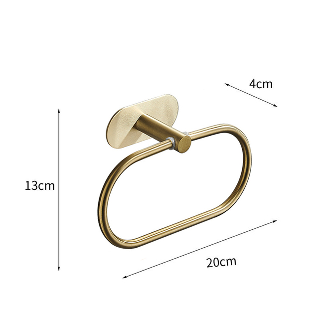 No Drilling Stainless Steel Self Adhesive Towel Bar Paper Holder Clothes Hook Towel Ring Black Golden Bathroom Accessories Set