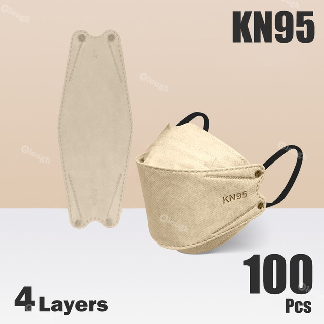 Fish Mask FFP2 4 Layer KN95 Face Masks FFP2 Mascarillas FPP2 Europe Approved ffp2fan Morandi Color Adult FFP Mask 2 10-100pcs