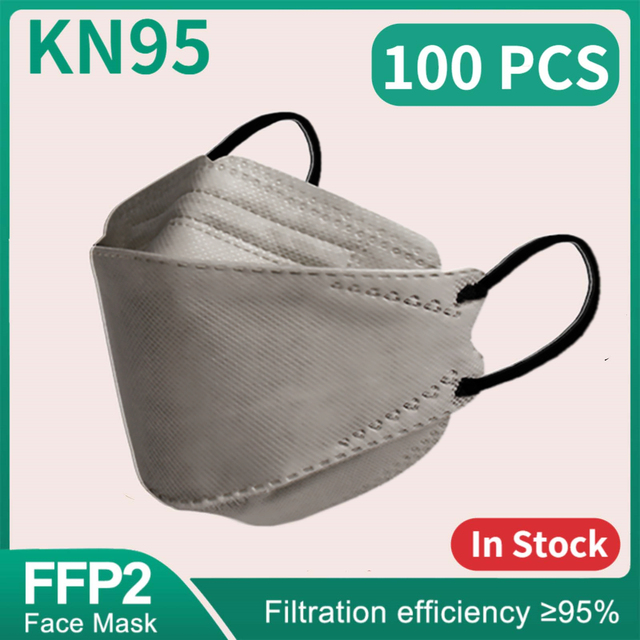 10-200 قطعة Mascarillas FPP2 KN95 قناع FFP2 homology ada 4 طبقات ffp2قناع الكبار الأسماك أقنعة الوجه FP2 موراندي موضة حماية Masken