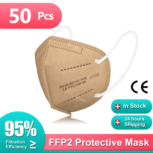 10-100pcs Adult KN95 Masks FFP2 Mascarillas FPP2 Negras 5 Layers Face Mask Protective Face Filter ffp2masque Noir Black