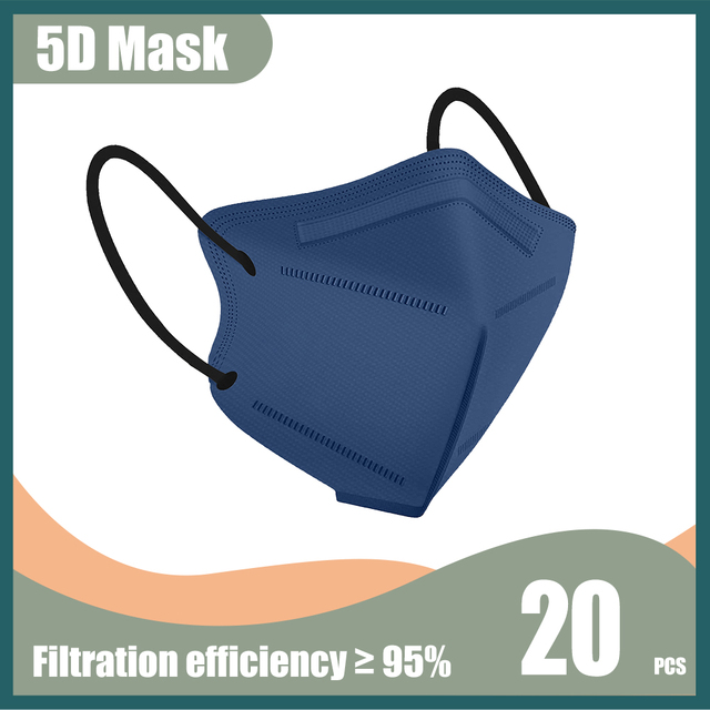 5D face mask KN95 health mask FFP2 ce approved fp2 masks kn 95 black mascara mask ffp3