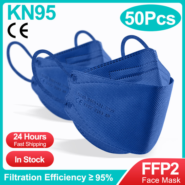 10-100 قطعة الكورية الأسماك KN95 Maske FFP2 Mascarillas FPP2 المعتمدة الصحية قناع وجه واقي التنفس أقنعة الفم ffp2fan CE