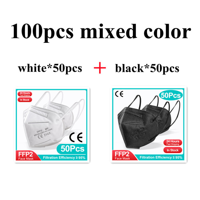 5 Layers Reusable Fashion FFP2 Mascarillas FPP2 homology ada Negras White KN95 Black Face Mask Color ffp2masque noir CE FFPP2