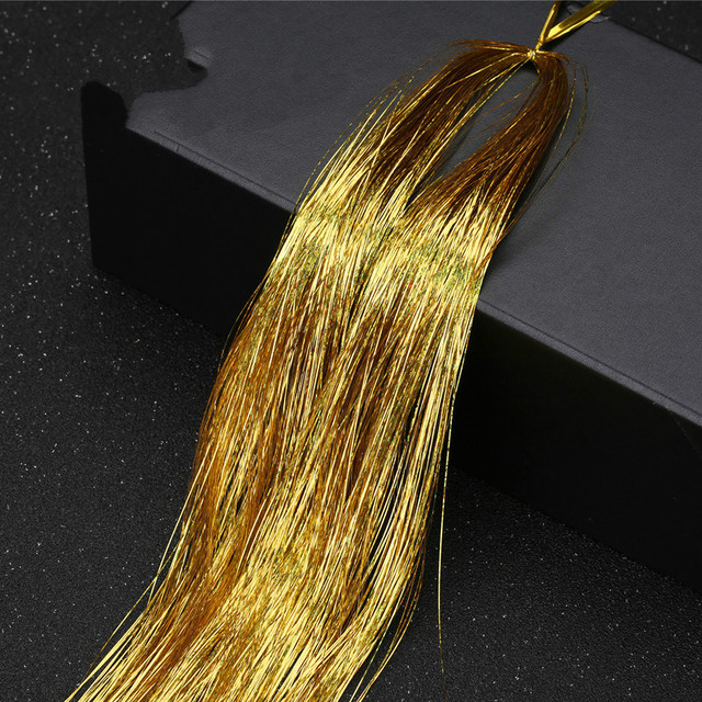 1pc Sparkle Shiny Hair Tinsel Hair Extensions Dazzle Women Hippie For Braiding Headdress Hair Braiding Tools Long 100cm