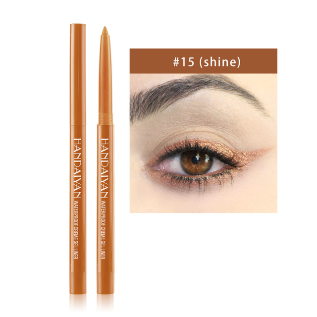 Diamond Glitter Eyeshadow Eye Liner Gel Pencil Makeup Liner Long Lasting Matte Pink Silkworm Champagne Gold Eyeliner Pen