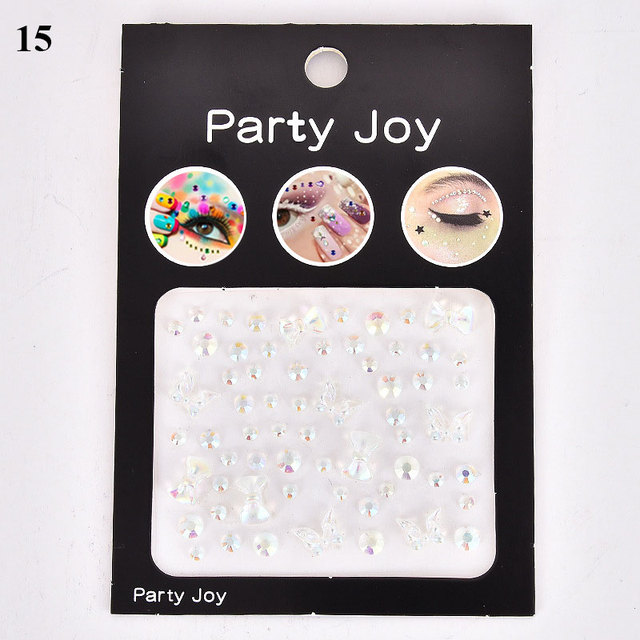 3D Diamond Eyeshadow Stickers Face Jewels Self Adhesive Face Body Eyebrow Diamond Nail Stickers Decals Decoration Photography