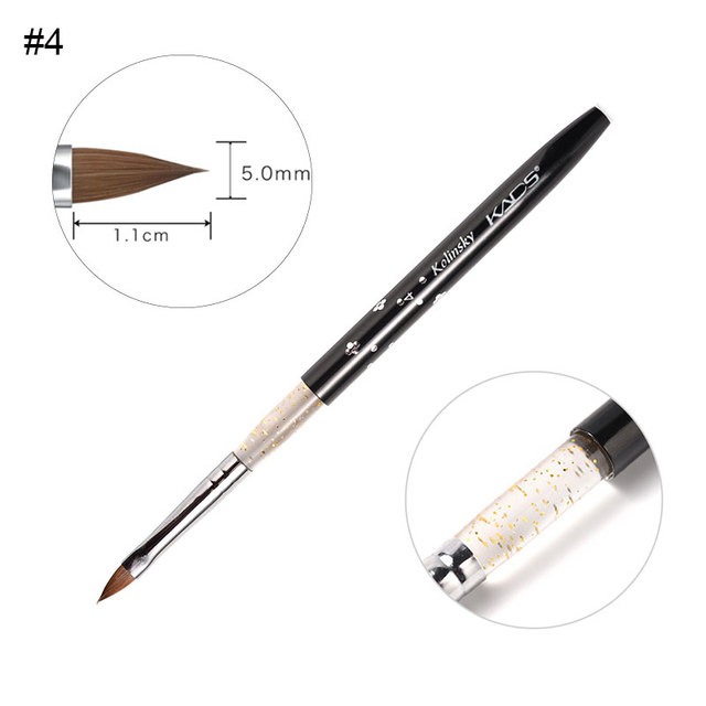 Acrylic Nail Brush Kolinsky Sable UV Nail Gel Crystal Nail Brush Painting Drawing Carving Dotting Pen DIY Nail Design Brushes