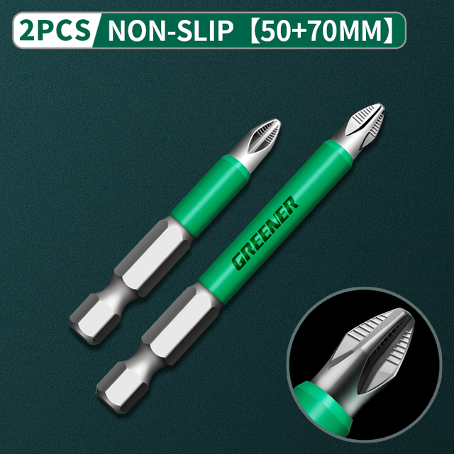 Greener Anti Slip Magnetic Impulse Head Cross High Hardness Hand Drill Bit Screw Electric Screwdriver Set 25 50 65 70 90 150mm PH2