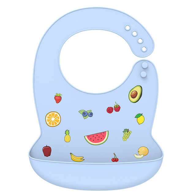 Baby Bib Silicone Water Resistant Saliva Dripping Bibs Banana Cartoon Newborn Feeding Soft Edible Baby Aprons Adjustable Burping Scarf