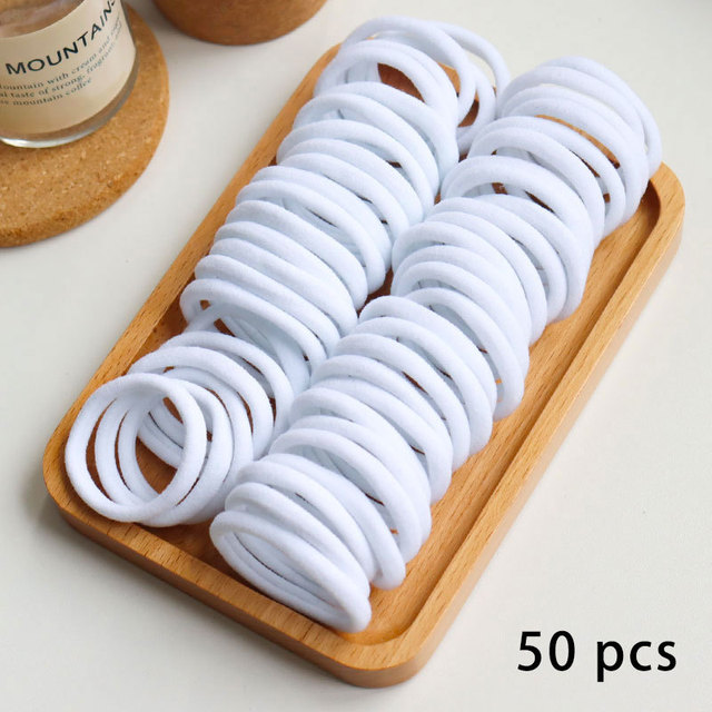 50pcs Girls Solid Color Big Rubber Band Ponytail Holder Gum Headwear Elastic Hair Bands Korean Girl Hair Accessories Ornaments