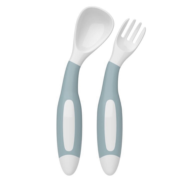 Baby Children Spoon Fork Set Soft Bendable Silicone Scoop Fork Cutlery Set Kid Training Feeding Cutlery Utensils